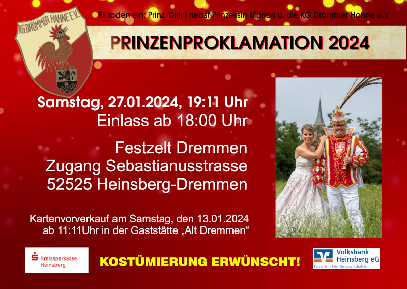 Plakat Prinzenproklamation 2024